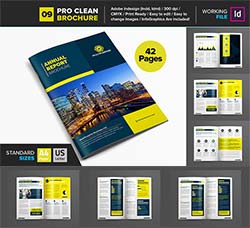 indesign模板－年终报刊(42页/通用型)：Clean Corporate Annual Report V9